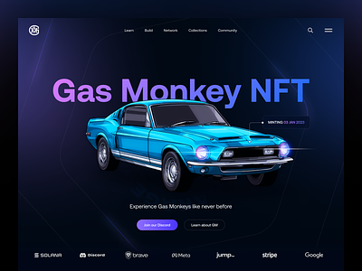 GM NFT landing page blockchain clean elegant landingpage minimal nft simple web3 website