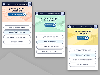 Trivia app design appdesign flat hebrew israel trivia ui design ui ux