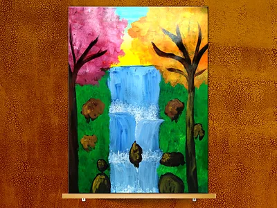 Waterfall Canvas 2d acrylic acrylic painting art artwork canvas canvas painting creative design painting