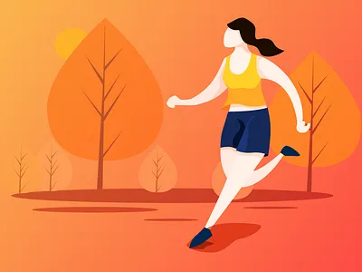 running-趣动APP-跑步状态插画 design illustration ui
