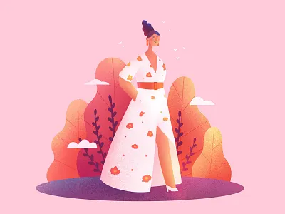 The girls character design fashion girl illustration procreate scenes