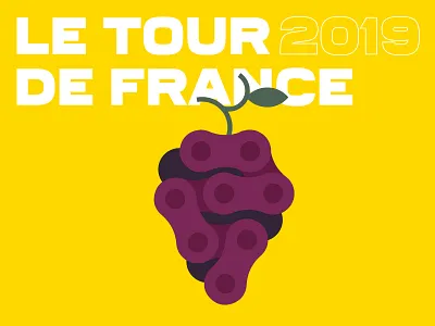 Tour de France 2/2 bike chain cyclism cyclist france french grapes illustration minimalist paris tour de france wine