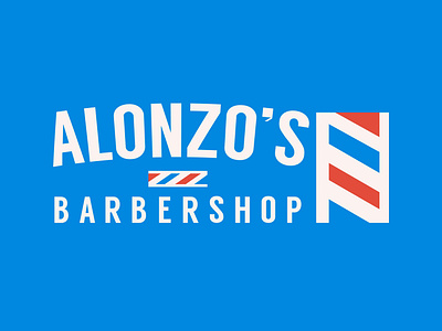 Alonzo's Barbershop barbershop branding logo