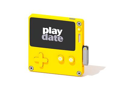Playdate 3d blender console gaming illustration low poly lowpoly minimalist