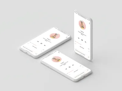 Music app app clean ios iphone minimalist mobile mockup music musicapp simple ui uichallange uidesign user userinterface white