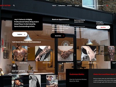 Jay's Tattoo Studio 2019 clean concept design designs flat landing page minimal tattoo shop tattoo website tattoos ui user experience design user interface design ux web website