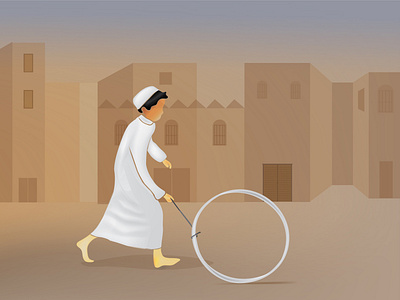 Popular Game adobe arabin art bike boy child children folklore game illustrator sport traditional