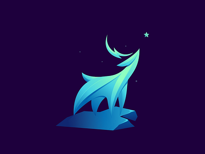 Deer in the night illustration animal art awesome brand branding company deer deer illustration deer logo design designer graphic icon illustration inspiration logo modern modern color monogram vector