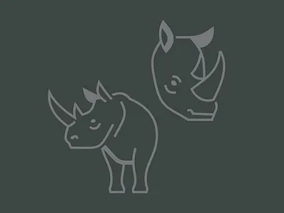 Rhino branding geometry icon illustration line rhino shape