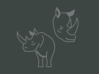 Rhino branding geometry icon illustration line rhino shape