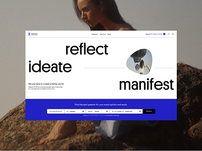 Speakers for Good agency booking design digital ecommerce exploration grid homepage landing layout minimal purpose search speakers ui ux webdesign