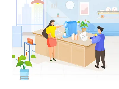 Office scene illustration 5