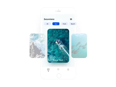 Cruise Ship Excursion Filters and Horizontal List 🛳️ concept cruise cruise ship design mobile sea ui ux water