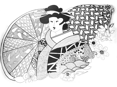 Zen Tangle Art 2d art artwork character creative design illustration portrait sketch zentangle