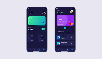 Financial Services Credit Card App app design ui ux