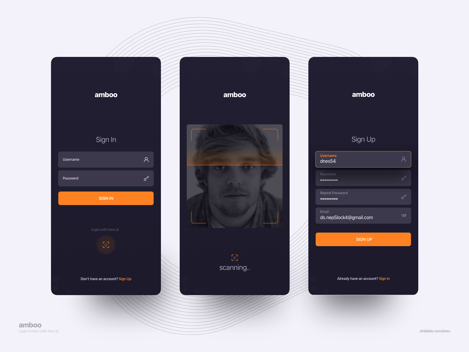 Example of Sign in With Face Id / Sign Up