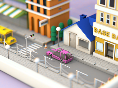 CITY 3d 3d art branding c4d cinema4d city color design graphicdesign house illustration street ui