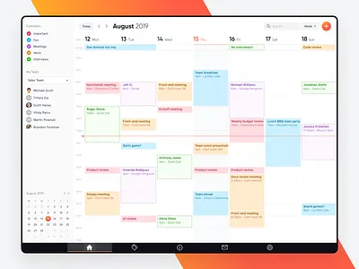 Calendar web app calendar calendar 2019 calendar app calendar design calendar ui dashboard ui user interface ux web app web app design web application