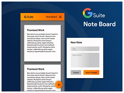 Concept UI for Note Board in Google G Suite android behance design dribbble google google design google ui invision ios materialdesign mobile sketch ui ux
