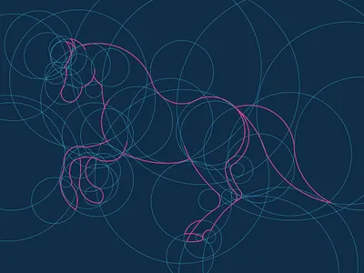 Horse animal circles geometry horse horse logo illustrator paths rings vector