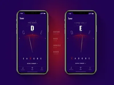 Mobile Tuner for Musicians app app design design ios mobile app music musician tuner ui