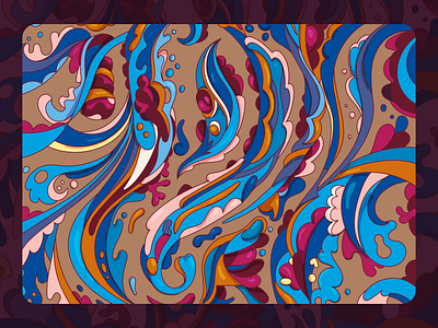 Abstract Waves abstract color colorful decor design digital etsy illustration marker poster print vector wallart waves