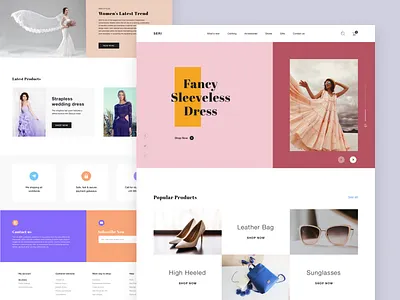 Seri Landing Page 2019 trend clean design clothing color design designer ecommerce fashion home page landing page minimal design modeling pakistan shopping style template theme uiux web design website
