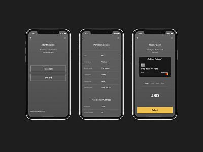 Golden Suisse App app appdesign banking design flat grid mobile typo ui ux