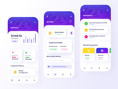 Blockchain App Ui bitcoin bitcoin exchange bitcoin trading blochchain app blockchain wallet crypto app crypto exchange crypto ico crypto wallet cryptocurrency currency exchange digital currency ico ico app mining app