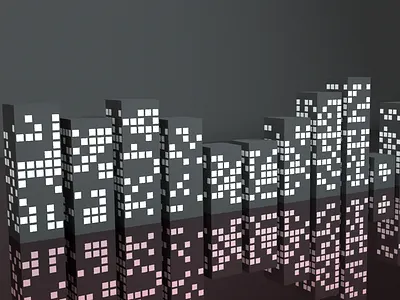 Buildings 3d apartments beginner buildings c4d cinema4d cityscape concretejungle effectors mograph octane