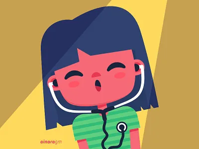 listen to yourself character girl illustration listen sticker vector