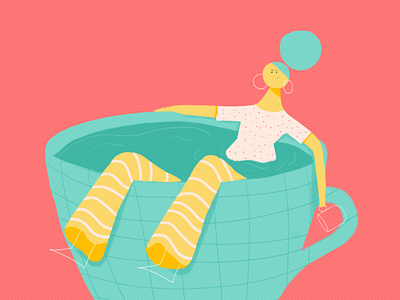 One more coffee... coffee girl illustration