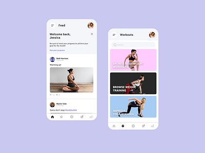 UFIT Fitness App app design dailyui fitness app fitness applicaiton fitness design minimal mobile app mobile app design mobile design ui source workout app