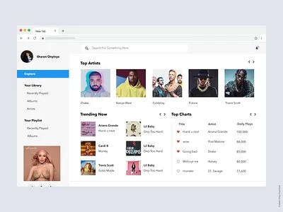 Web Based Music Application Web Exploration music player ui ux web