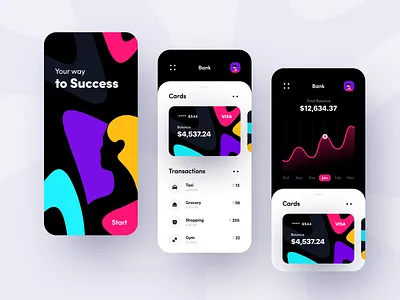 Banking app app app design bank bank app bank card banking branding business business card card clean colors credit card finance illustration inspiration interfaces ios mobile ui