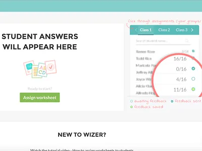 Wizer empty state edtech empty state onboarding ui ux web app