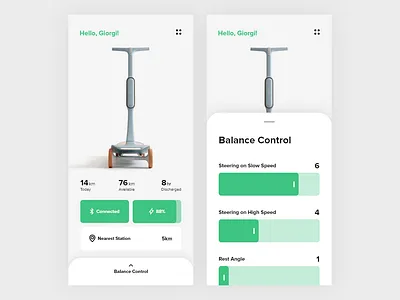 Scooter Control App Concept app control interface ios mobile scooter ui ux