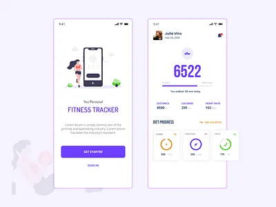 Minimal Fitness App dashboard fitness fitness app interface design minimal minimalistic uiux