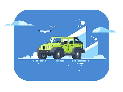 JEEP car design flat illustration vector vehicle