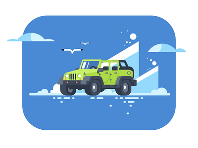 JEEP car design flat illustration vector vehicle