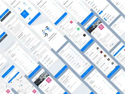 Recruitment application blue clean design flat illustration modern recruit recruitment simple ui ux