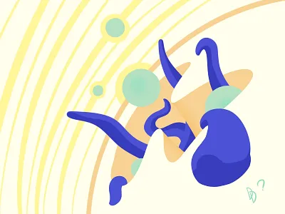 Strange things artwork design flat flat illustration flatdesign illustration planet procreate purple sketch worms yellow