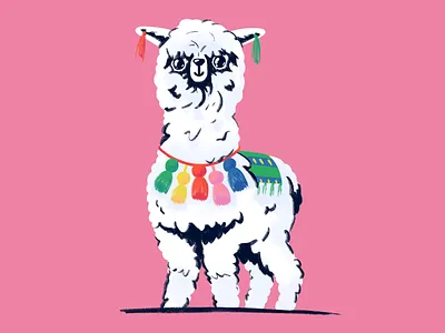 Alpaca alpaca cartoon character drawn illustration mishax mishaxgraphic procreate