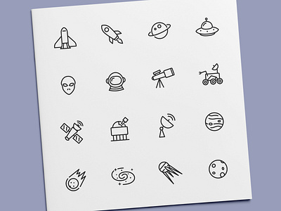 Space & Astronomy Icons galaxy icon icon design icon set icons mars meteorite orbit planet satellite science space spaceship universe