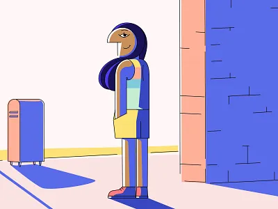 Afternoon Sunshine ai airnauts art beach bright colors cityscape contrast dawid design dribbble girl illustrator light line lineart sun sunshine vector warm woman