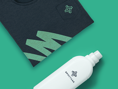 Logo | Crystal brand branding cleaning crystal design green illustration logo