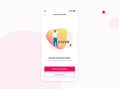 Cancel Subscription app app design application cancel cancellation feedback friendly ui illustration ios mobile mockup uidesign user interface ux uxui