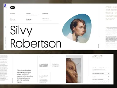 Speakers for Good - Horizontal Draft booking design detail digital expertise exploration grid horizontal information layout minimal portfolio speaker speaker detail ui usp ux webdesign