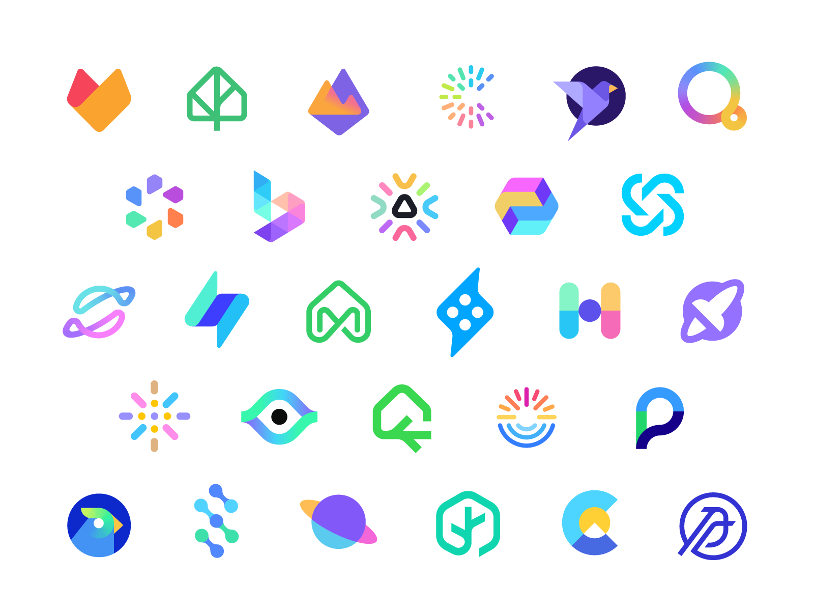 Logo design collection 2022 abstract bird birds branding collection concepts geometric gradient identity lettermark logofolio modern mountain negative space startup symbol tech technology