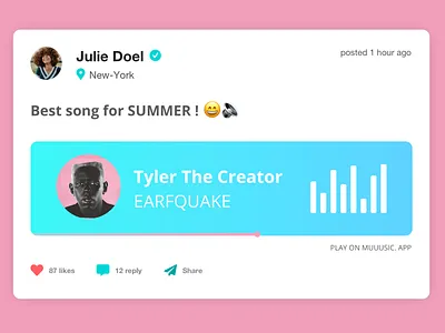 [UI Design] Social Music Post app app design design flat identity music sketch social app ui ui design uidesign uiux userinterface ux web